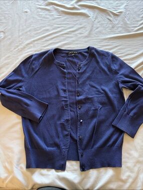 Cable & Gauge Women's Navy Button-Front Cardigan